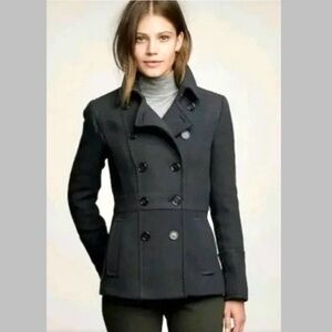 J Crew Stadium Cloth Nello Gori Wool Peacoat ~ Charcoal Gray NWT 12